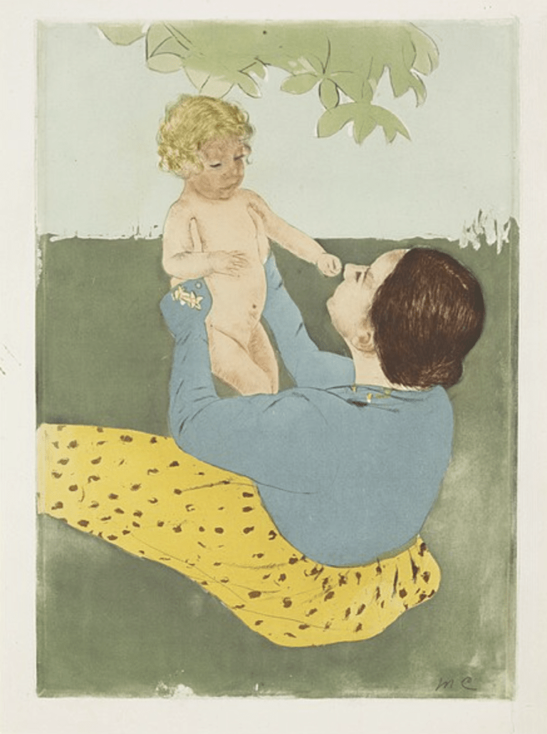 painting of woman who loves being a mom