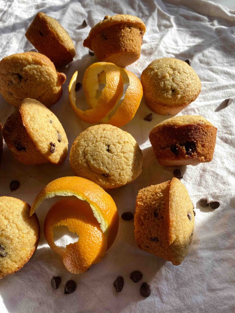 sourdough orange chocolate chip muffins from scratch