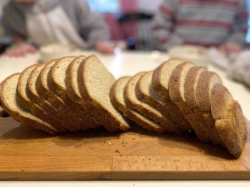 sourdough sandwich bread made with fresh milled flour